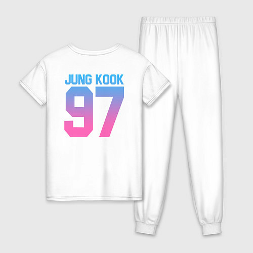 Женская пижама BTS: Neon Jung Kook / Белый – фото 2