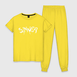 Пижама хлопковая женская SINNER, цвет: желтый