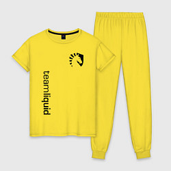 Пижама хлопковая женская TEAM LIQUID цвета желтый — фото 1