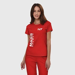 Пижама хлопковая женская MASS EFFECT N7, цвет: красный — фото 2