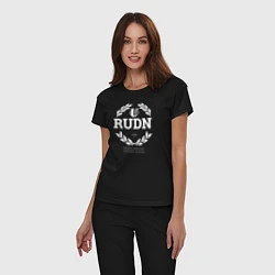 Пижама хлопковая женская RUDN, цвет: черный — фото 2