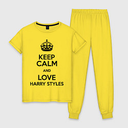 Пижама хлопковая женская Keep Calm & Love Harry Styles цвета желтый — фото 1