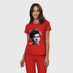 Пижама хлопковая женская Harry Styles, цвет: красный — фото 2