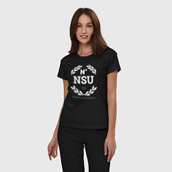 Пижама хлопковая женская NSU, цвет: черный — фото 2