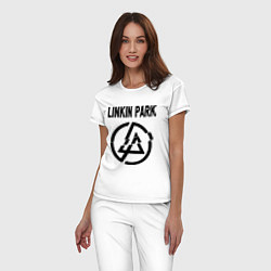 Пижама хлопковая женская Linkin Park, цвет: белый — фото 2