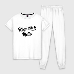 Пижама хлопковая женская Keep it Mello, цвет: белый