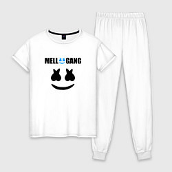 Пижама хлопковая женская Marshmello Mellogang, цвет: белый