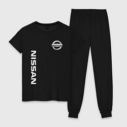 Пижама хлопковая женская NISSAN, цвет: черный