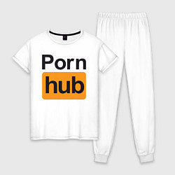 Пижама хлопковая женская PornHub, цвет: белый