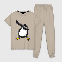 Пижама хлопковая женская DAB Pinguin, цвет: миндальный