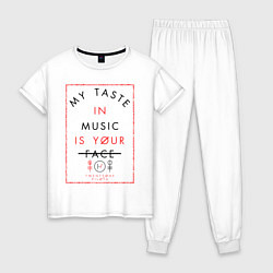 Пижама хлопковая женская TWENTY ONE PILOTS TOP, цвет: белый