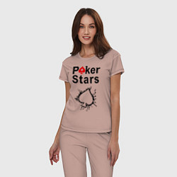 Пижама хлопковая женская Poker Stars, цвет: пыльно-розовый — фото 2
