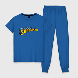 Пижама хлопковая женская Superman цвета синий — фото 1
