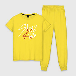 Пижама хлопковая женская Stray Kids, цвет: желтый