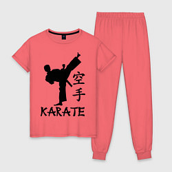 Пижама хлопковая женская Karate craftsmanship, цвет: коралловый