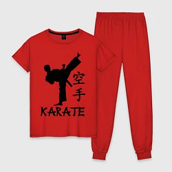 Пижама хлопковая женская Karate craftsmanship, цвет: красный