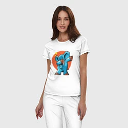 Пижама хлопковая женская Dab Elephant, цвет: белый — фото 2