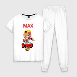Пижама хлопковая женская BRAWL STARS MAX, цвет: белый