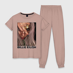 Пижама хлопковая женская BILLIE EILISH, цвет: пыльно-розовый