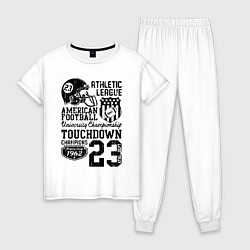 Пижама хлопковая женская Athletic League, цвет: белый