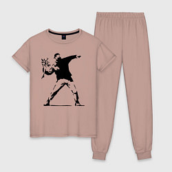 Пижама хлопковая женская Banksy, цвет: пыльно-розовый
