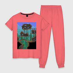Пижама хлопковая женская Terraria, цвет: коралловый