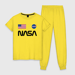 Пижама хлопковая женская NASA НАСА, цвет: желтый