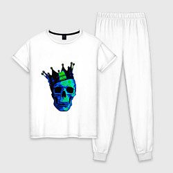 Пижама хлопковая женская Skeleton King, цвет: белый