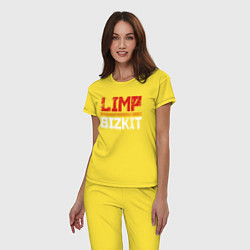 Пижама хлопковая женская LIMP BIZKIT, цвет: желтый — фото 2