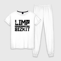Пижама хлопковая женская LIMP BIZKIT, цвет: белый