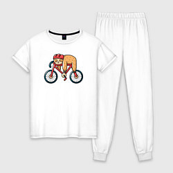 Пижама хлопковая женская Ленивец, цвет: белый