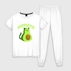 Пижама хлопковая женская AVOCATO, цвет: белый