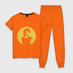 Пижама хлопковая женская Виктор Цой, цвет: оранжевый