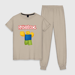 Пижама хлопковая женская ROBLOX, цвет: миндальный