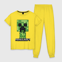 Пижама хлопковая женская MINECRAFT, цвет: желтый