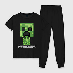 Пижама хлопковая женская MINECRAFT, цвет: черный