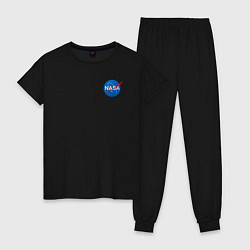 Пижама хлопковая женская NASA, цвет: черный