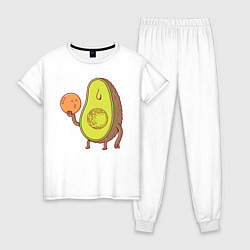 Пижама хлопковая женская Авокадо, цвет: белый