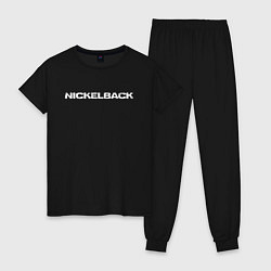 Пижама хлопковая женская Nickelback, цвет: черный