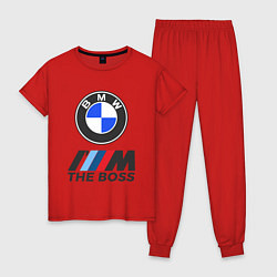 Пижама хлопковая женская BMW BOSS, цвет: красный