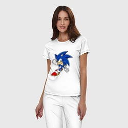 Пижама хлопковая женская Sonic, цвет: белый — фото 2