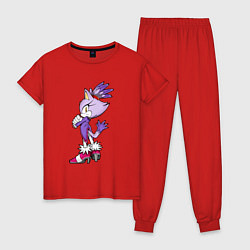 Пижама хлопковая женская SONIC Кошка Блейз, цвет: красный