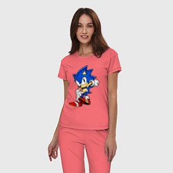 Пижама хлопковая женская SONIC, цвет: коралловый — фото 2