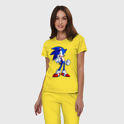 Пижама хлопковая женская SONIC, цвет: желтый — фото 2