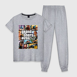 Пижама хлопковая женская GTA5, цвет: меланж
