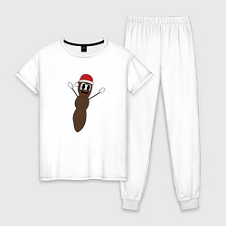 Пижама хлопковая женская Мистер Говняшка, цвет: белый