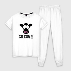 Пижама хлопковая женская South Park Go Cows!, цвет: белый