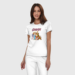 Пижама хлопковая женская Scooby-Doo, цвет: белый — фото 2