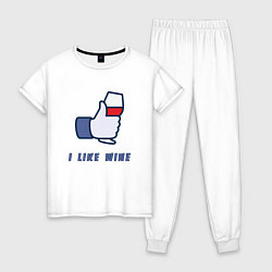 Пижама хлопковая женская I like Wine, цвет: белый