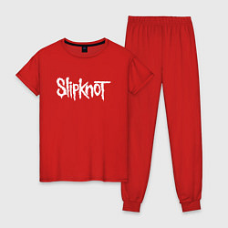 Пижама хлопковая женская SLIPKNOT НА СПИНЕ, цвет: красный